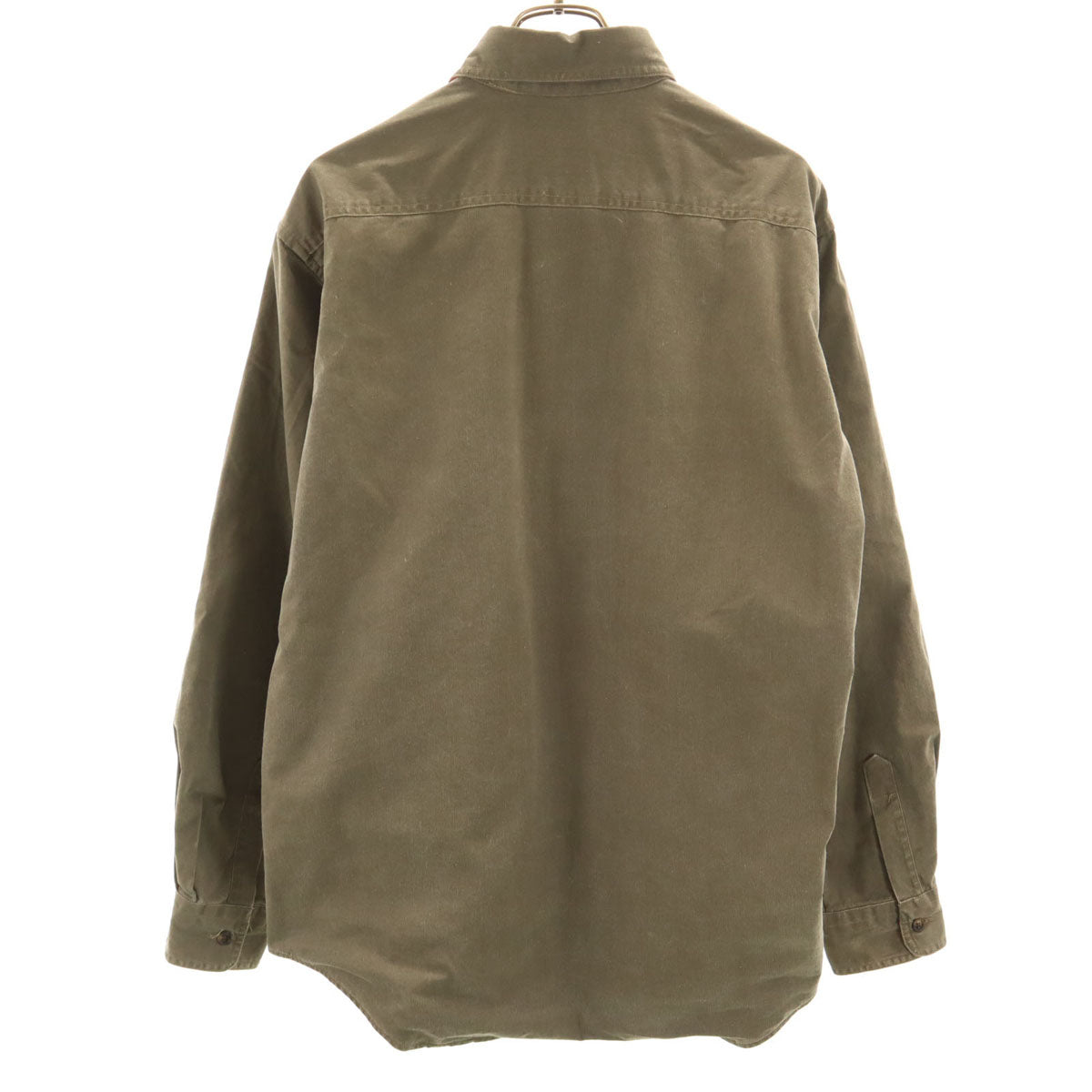 L.L.Bean エルエルビーン 80s 90s USA製 オールド 長袖 ワークシャツ M オリーブ系 アウトドア 裏ネル メンズ