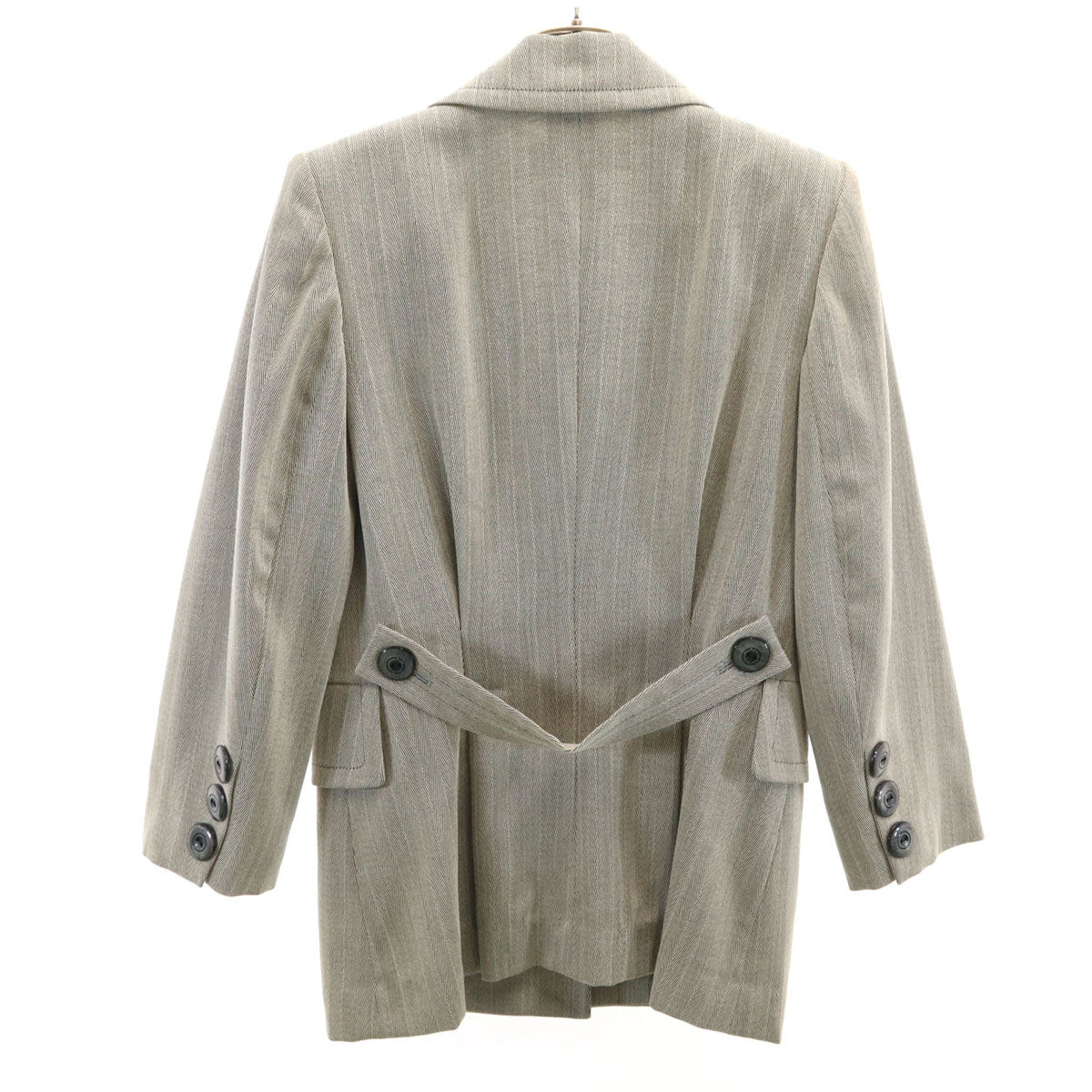 YVES SAINT LAURENT イヴサンローラン 90s オールド ヘリンボーン テーラードジャケット 36 グレー レディース