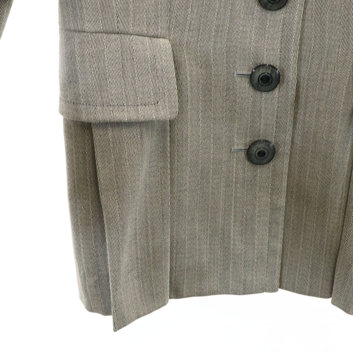 YVES SAINT LAURENT イヴサンローラン 90s オールド ヘリンボーン テーラードジャケット 36 グレー レディース