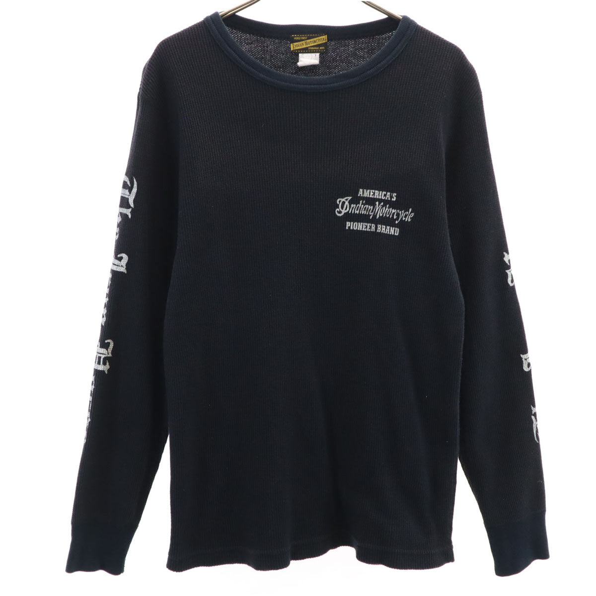 Indian Motorcycle インディアンモーターサイクル カナダ製 長袖 ワッフル Tシャツ ブラック 東洋エンタープライズ サーマル ロンT メンズ