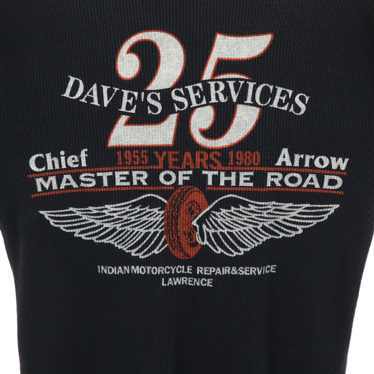 Indian Motorcycle インディアンモーターサイクル カナダ製 長袖 ワッフル Tシャツ ブラック 東洋エンタープライズ サーマル ロンT メンズ