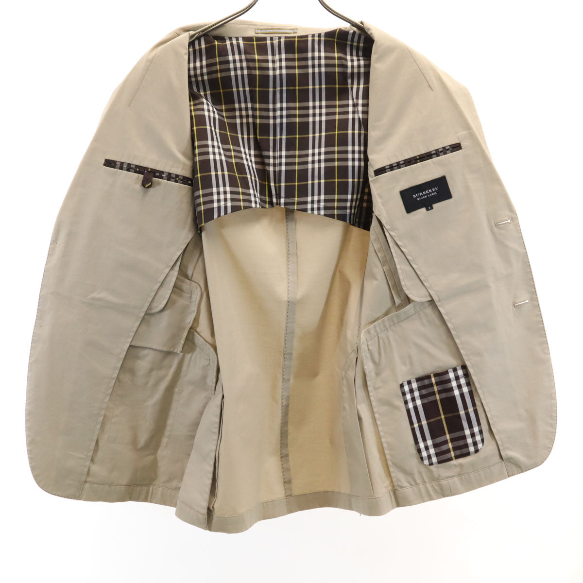 BURBERRY BLACK LABEL バーバリーブラックレーベル テーラードジャケット S ベージュ 三陽商会 メンズ