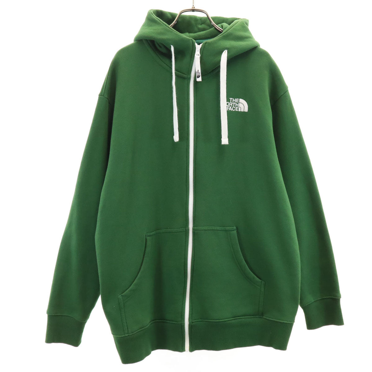 THE NORTH FACE ノースフェイス 長袖 リアビュー スウェット ジップパーカー XL グリーン系 NT11530 アウトドア 裏起毛 メンズ