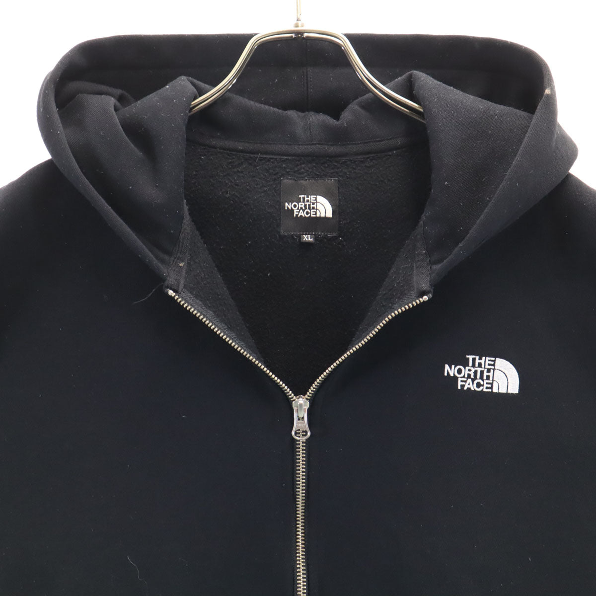 THE NORTH FACE ノースフェイス スクエアロゴ 長袖 スウェット ジップパーカー XL ブラック NT61836 アウトドア 裏起毛 メンズ