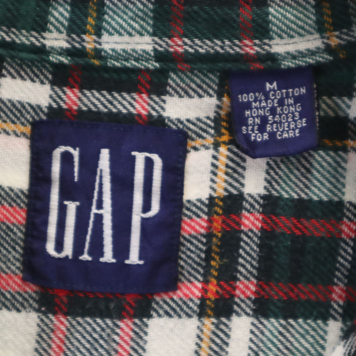 GAP ギャップ 90s オールド チェック柄 長袖 ネルシャツ M 深緑 メンズ