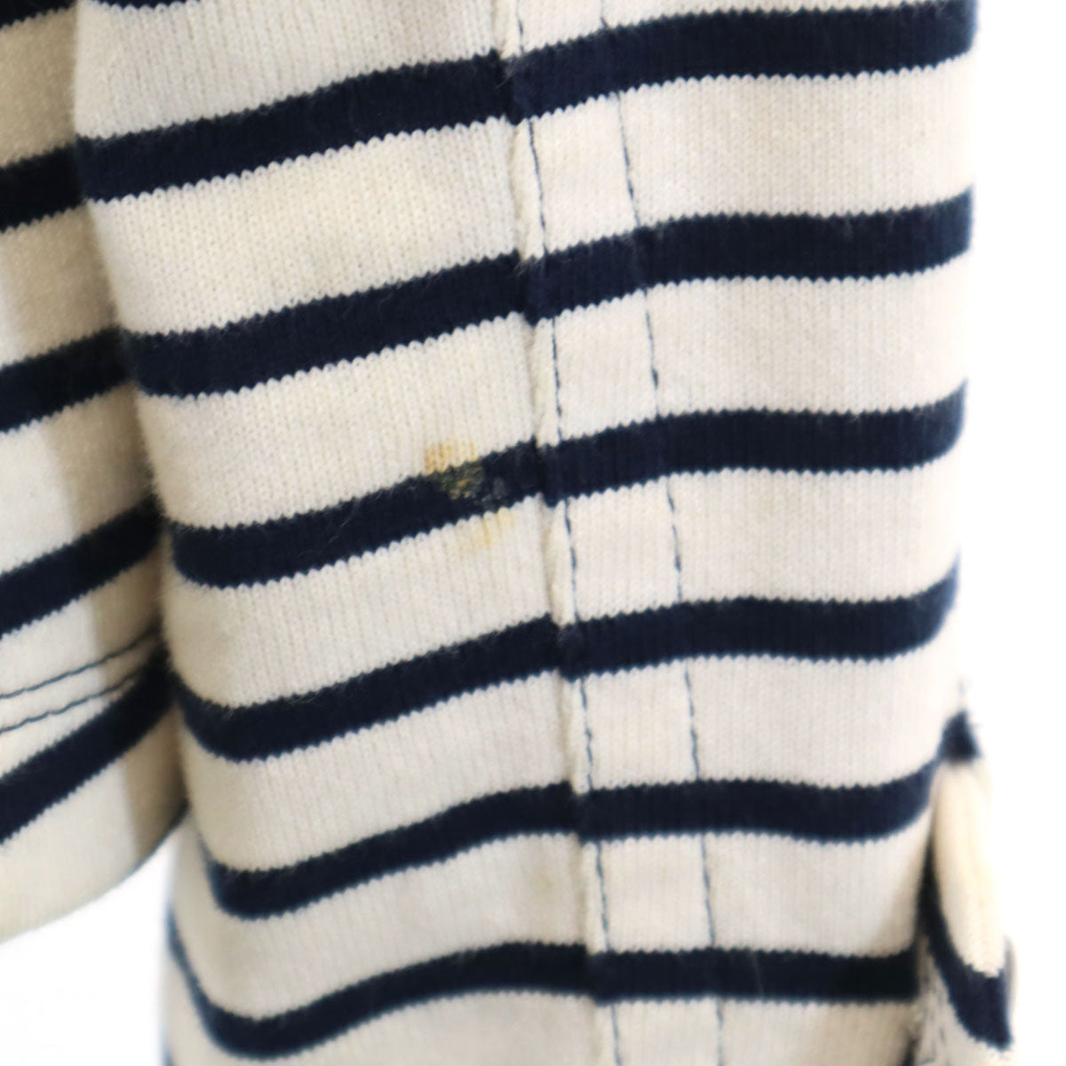 BURBERRY LONDON BLUE LABEL バーバリー ロンドン ブルーレーベル 日本製 ボーダー柄 マリン ジャケット 38 アイボリー 三陽商会 レディース