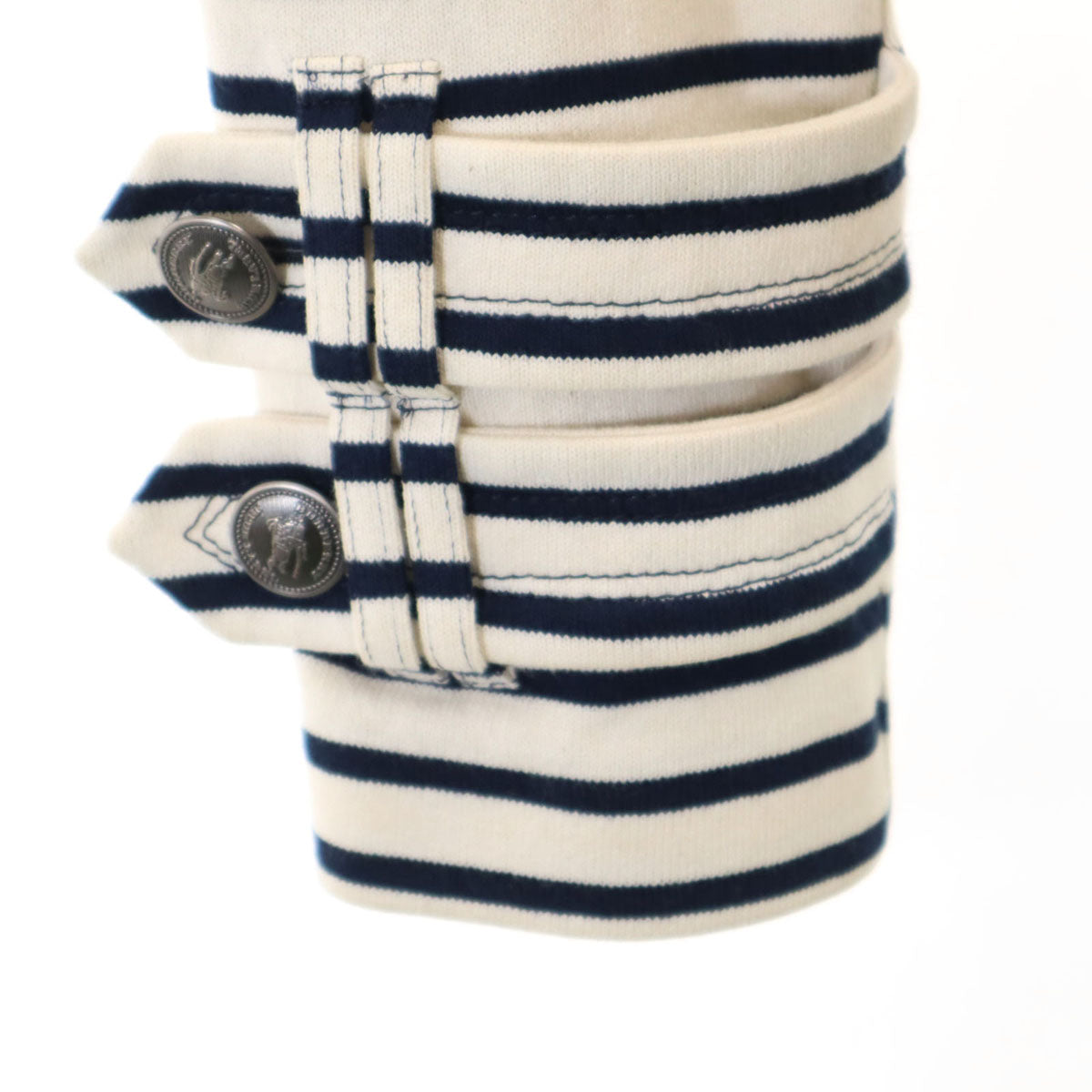 BURBERRY LONDON BLUE LABEL バーバリー ロンドン ブルーレーベル 日本製 ボーダー柄 マリン ジャケット 38 アイボリー 三陽商会 レディース