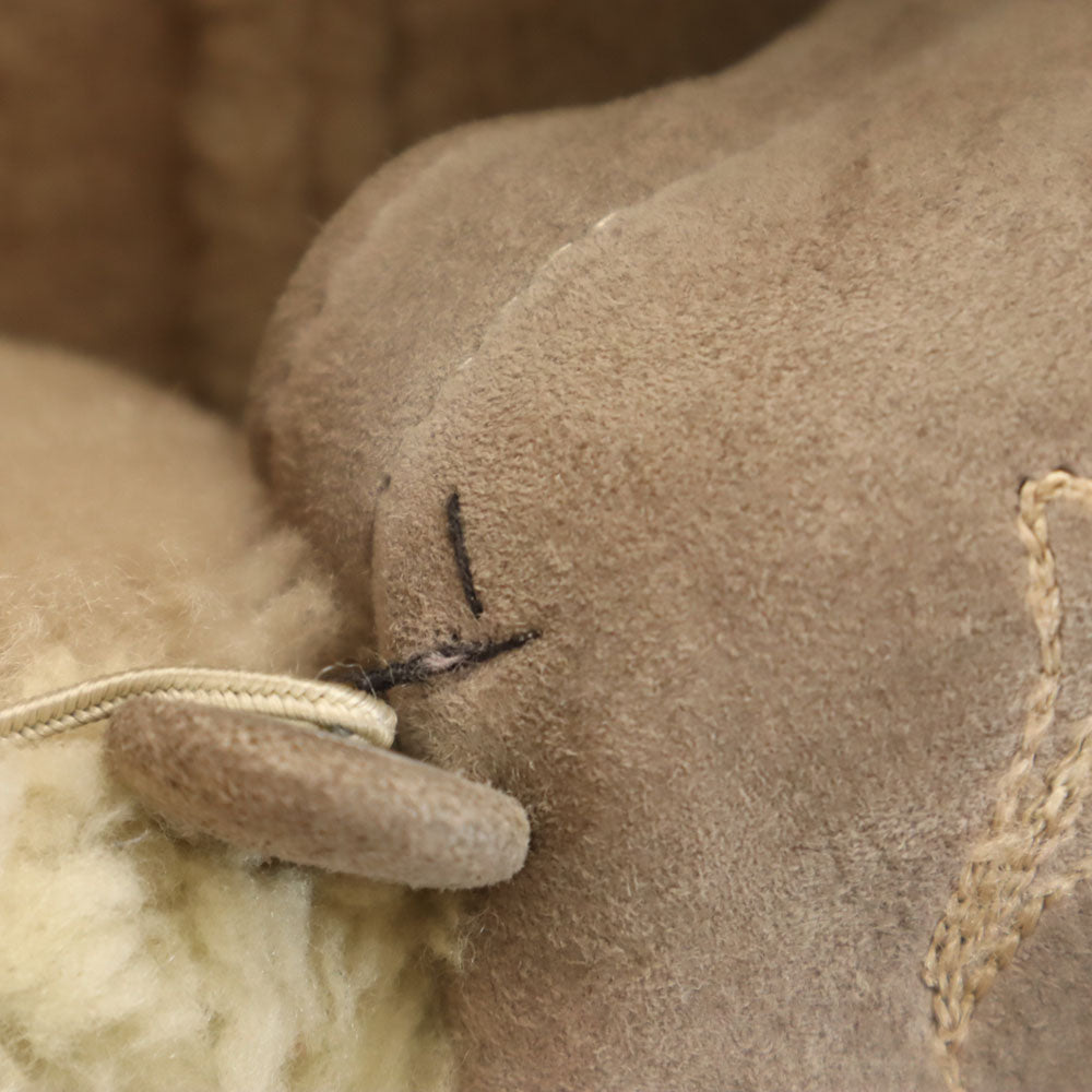 MADE IN FRANCE フランス製 刺繍 コート グレー系 裏ファー レディース