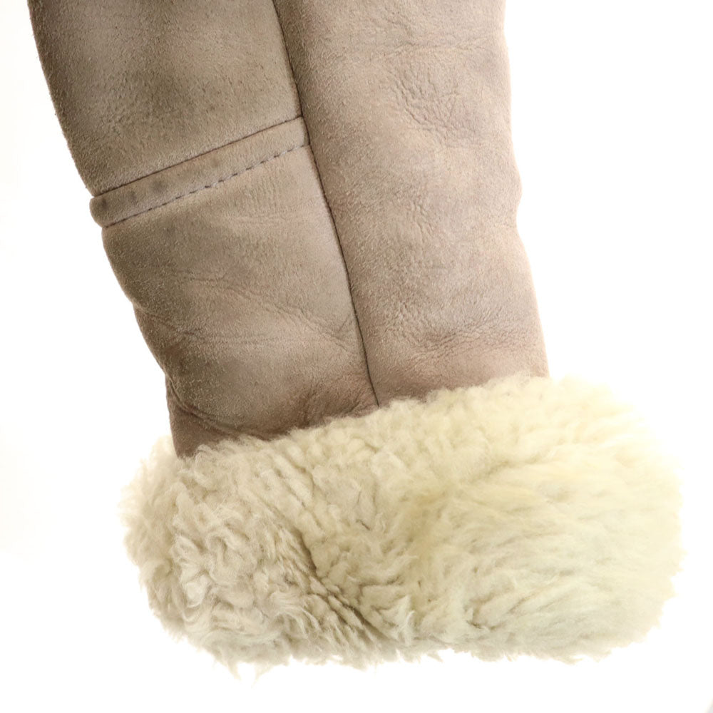 MADE IN FRANCE フランス製 刺繍 コート グレー系 裏ファー レディース