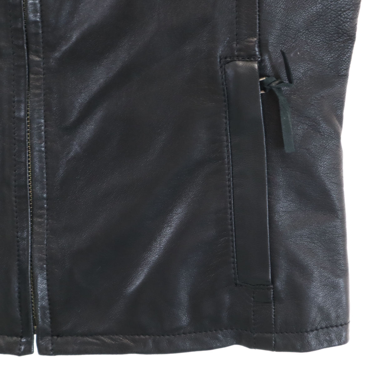 UNITED ARROWS ユナイテッドアローズ 羊革レザー シングルライダースジャケット 38 ブラック レディース
