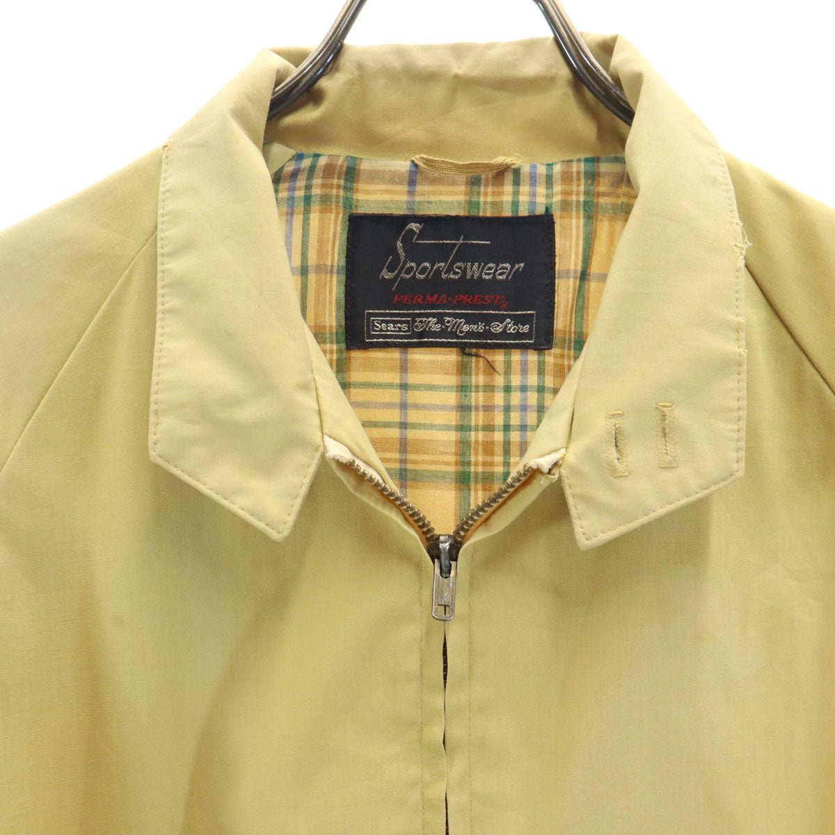 Sears シアーズ 70s ヴィンテージ タロンジップ スイングトップ イエロー PERMA PREST メンズ