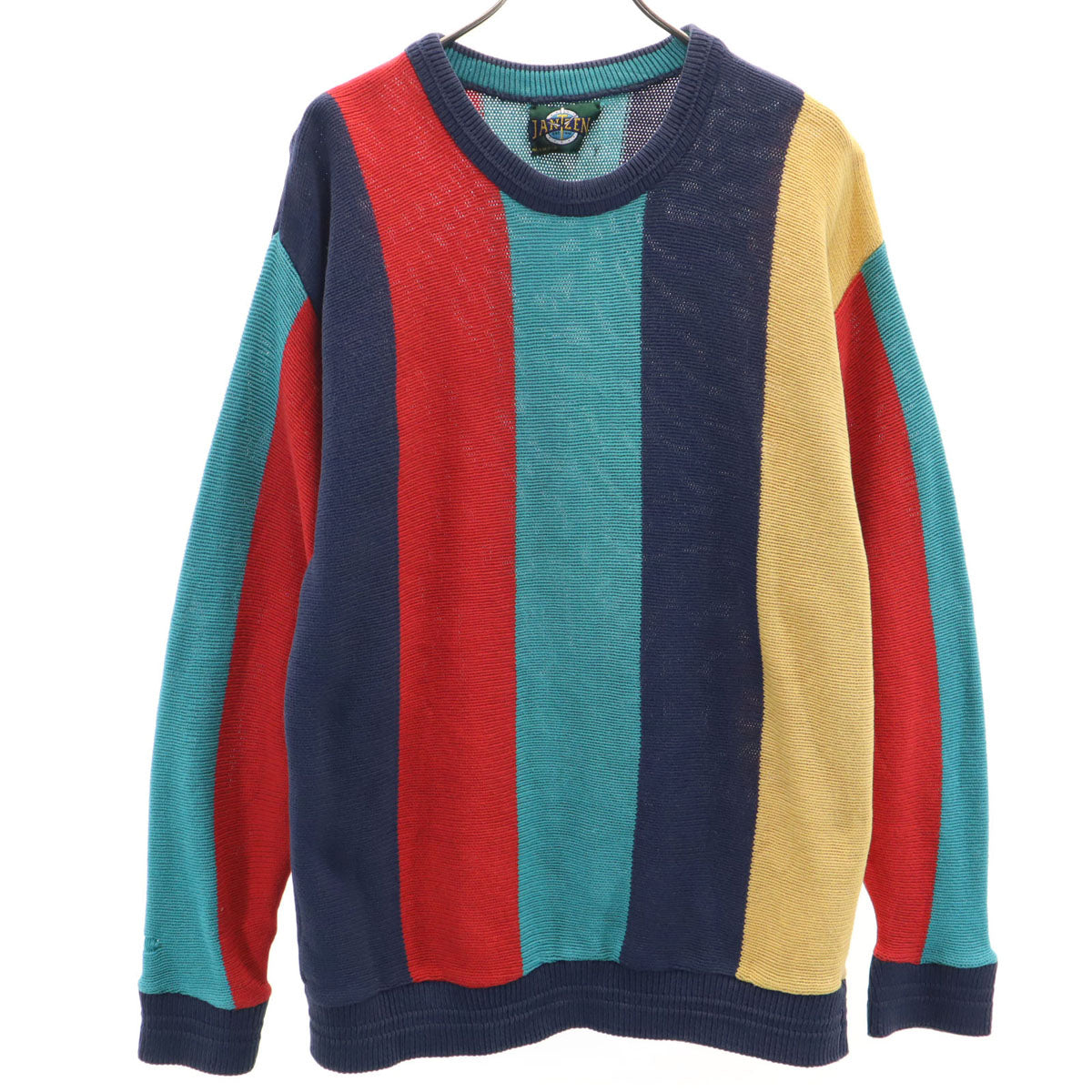 Jantzen ジャンセン 90s オールド ストライプ柄 長袖 ニット L メンズ