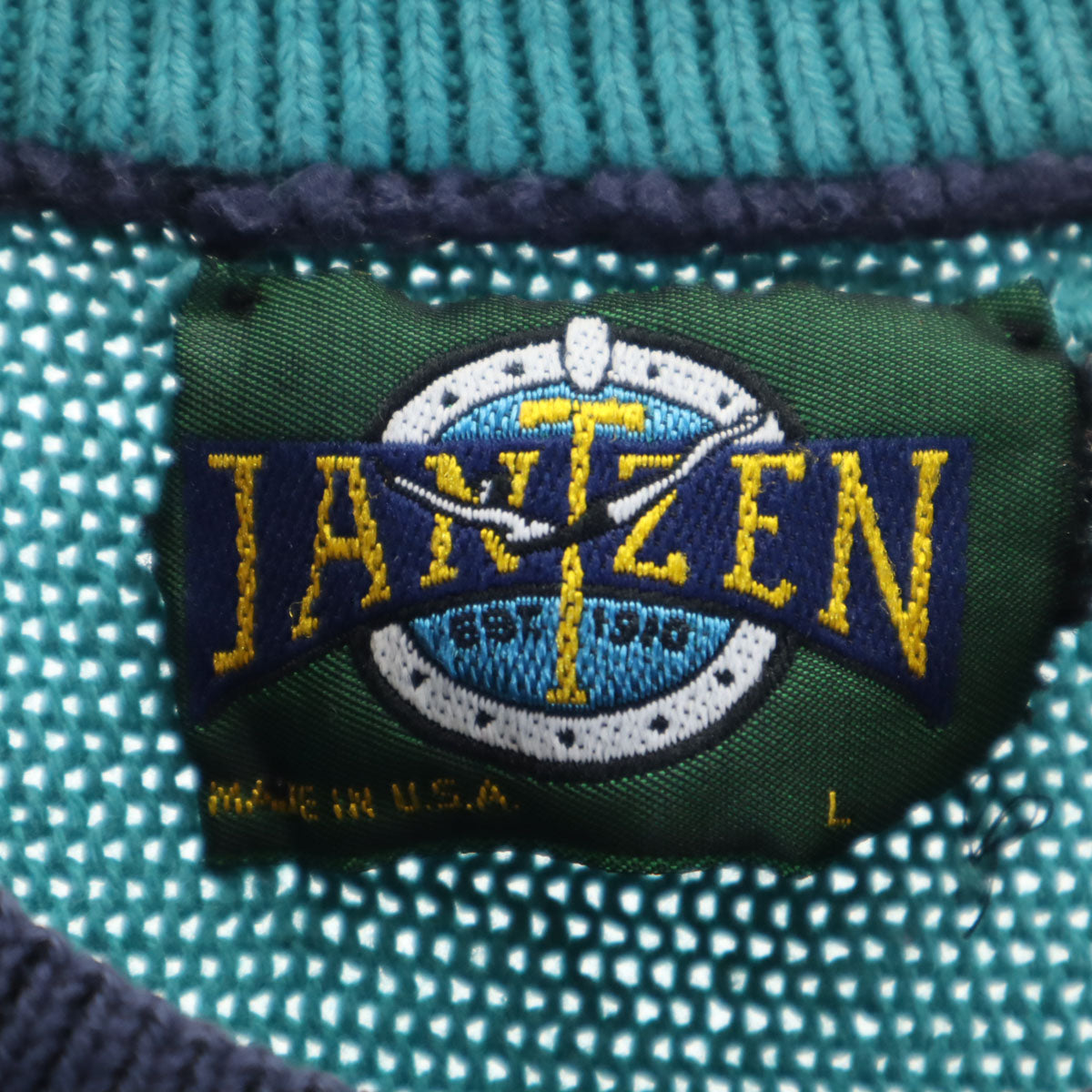 Jantzen ジャンセン 90s オールド ストライプ柄 長袖 ニット L メンズ