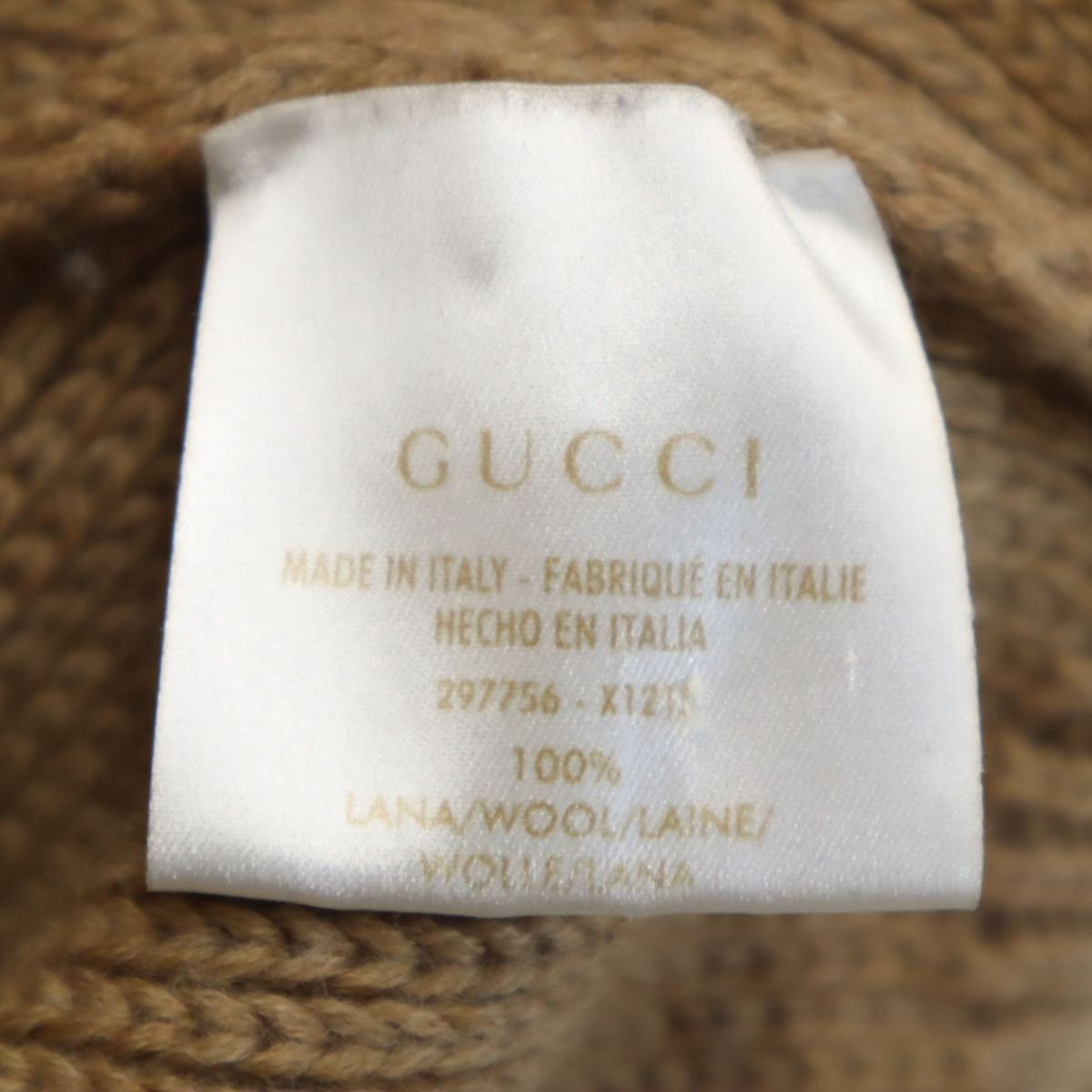 GUCCI グッチ イタリア製 ウールブレンド 長袖 モックネック セーター S ベージュ メンズ