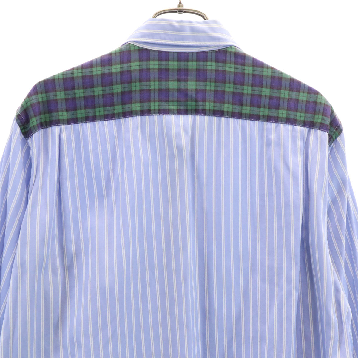 COMME des GARCONS HOMME コムデギャルソンオム 日本製 ストライプ柄 長袖 コットンシャツ M ブルー系 メンズ