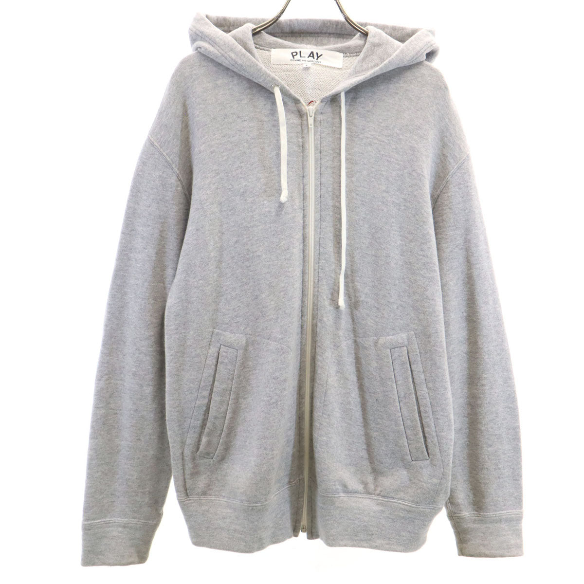 PLAY COMME des GARCONS プレイコムデギャルソン 2024年 日本製 長袖 スウェット ジップパーカー L グレー メンズ