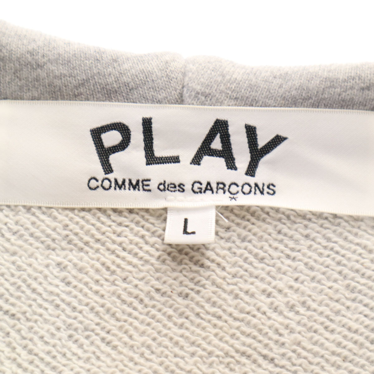 PLAY COMME des GARCONS プレイコムデギャルソン 2024年 日本製 長袖 スウェット ジップパーカー L グレー メンズ