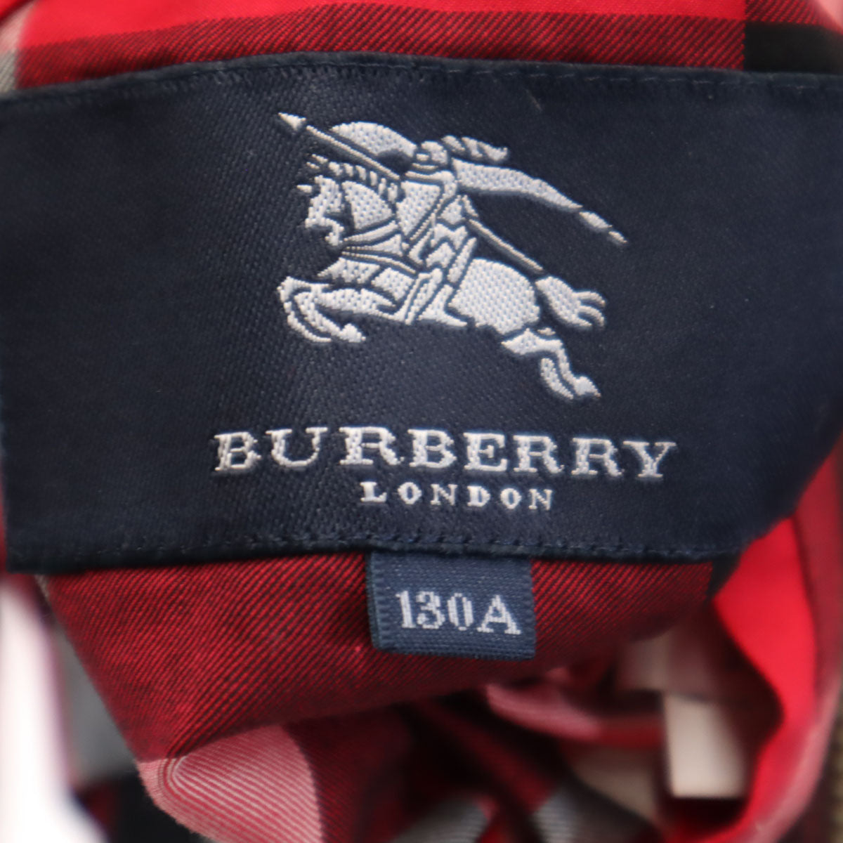 美品 BURBERRY LONDON バーバリーロンドン チェック柄 リバーシブル ジャケット 130 レッド系 三陽商会 キッズ