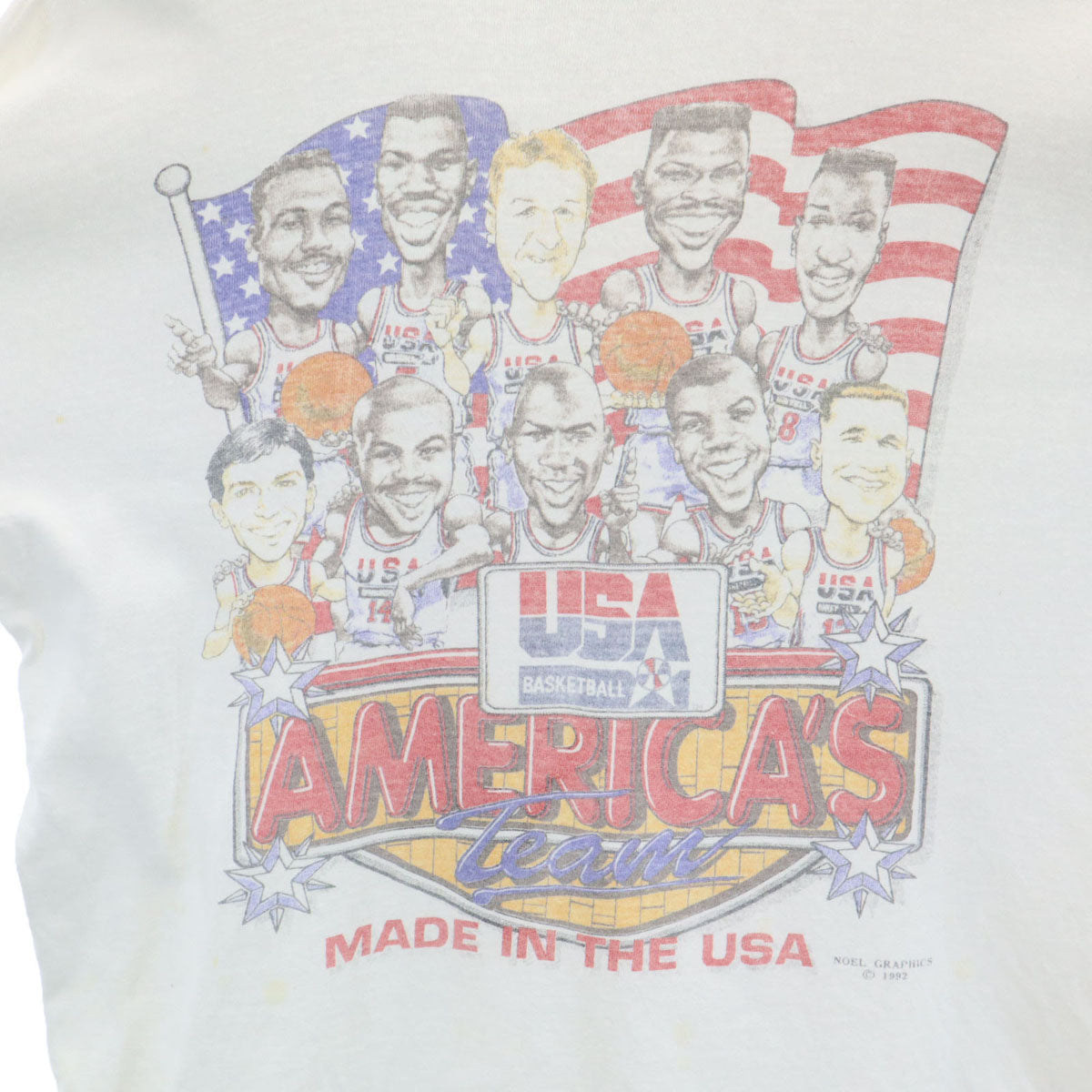 DREAM AMERICA'S TEAM 90s オールド NBA 長袖 モックネック Tシャツ ホワイト ロンT バルセロナオリンピック メンズ