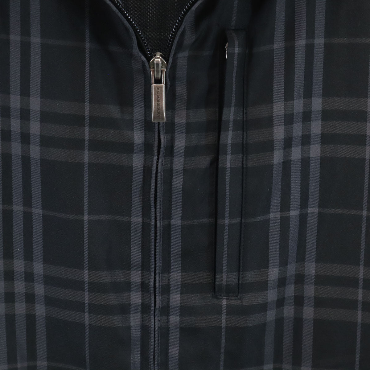 BURBERRY GOLF バーバリーゴルフ チェック柄 ジップアップ ベスト L ブラック メンズ