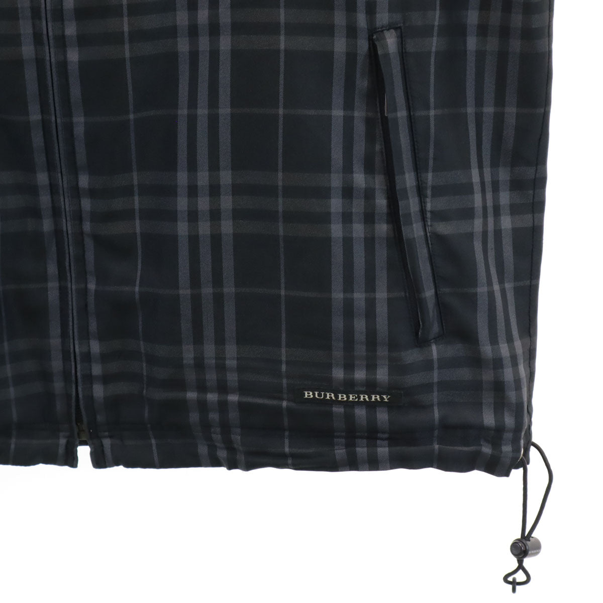BURBERRY GOLF バーバリーゴルフ チェック柄 ジップアップ ベスト L ブラック メンズ