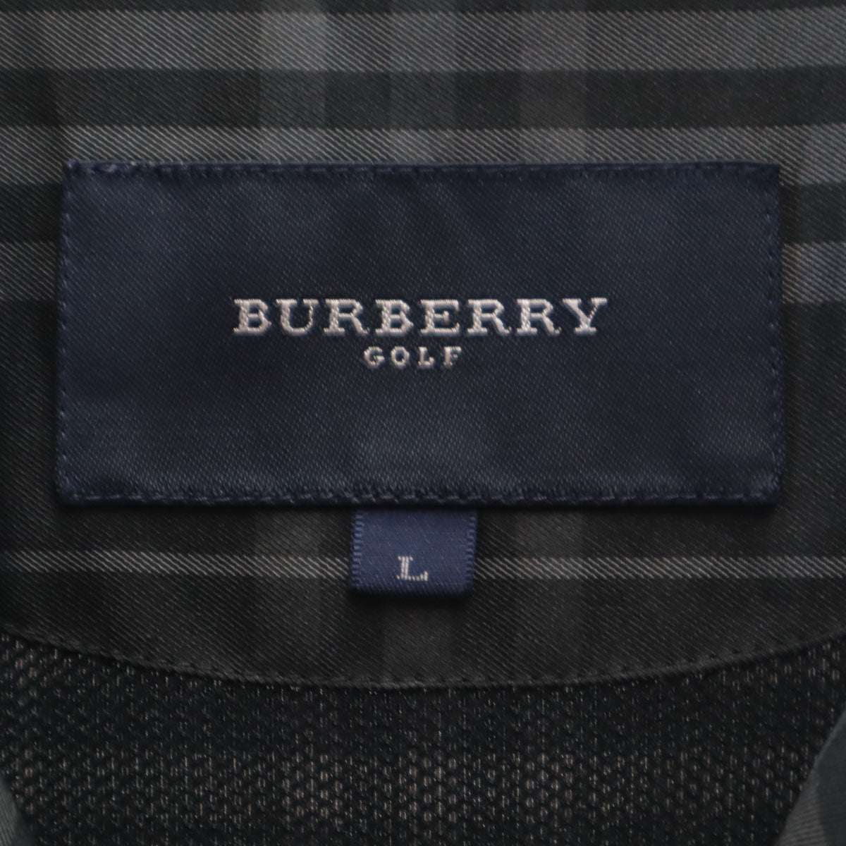 BURBERRY GOLF バーバリーゴルフ チェック柄 ジップアップ ベスト L ブラック メンズ