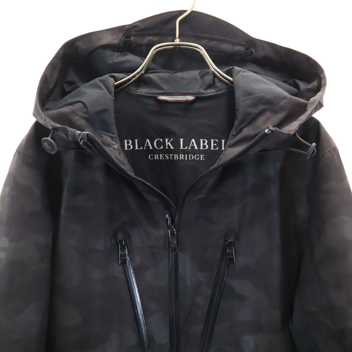 BLACK LABEL CRESTBRIDGE ブラックレーベルクレストブリッジ カモフラ柄 フードジャケット M ブラック 迷彩 メンズ
