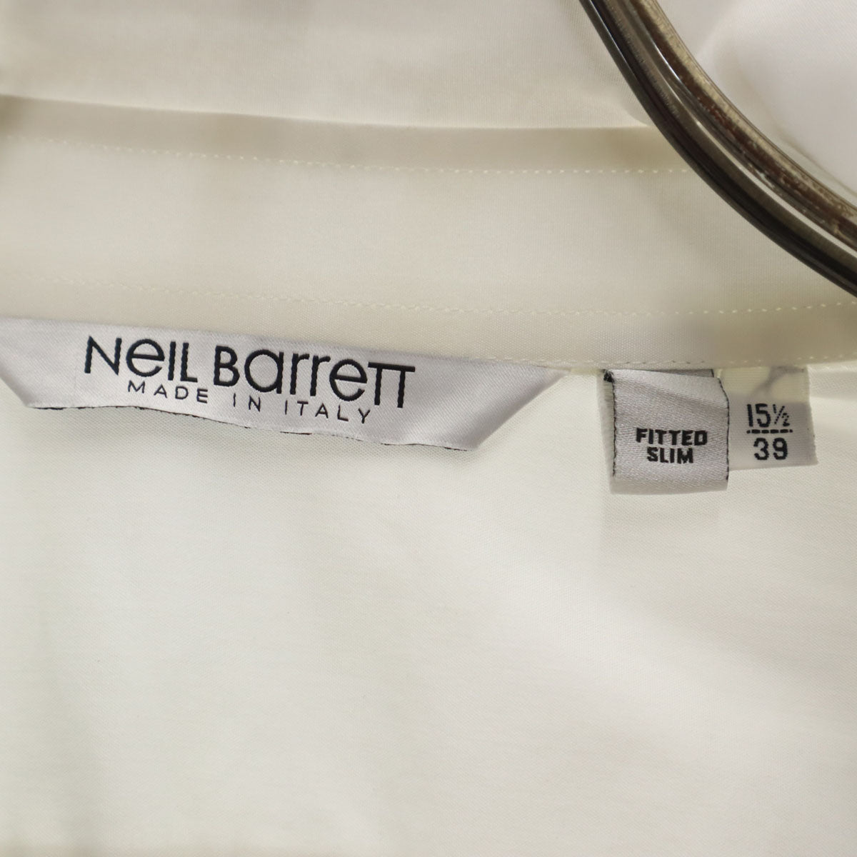 NEIL BARRETT ニールバレット イタリア製 長袖 コーデュロイ切り替え コットンシャツ M ホワイト メンズ