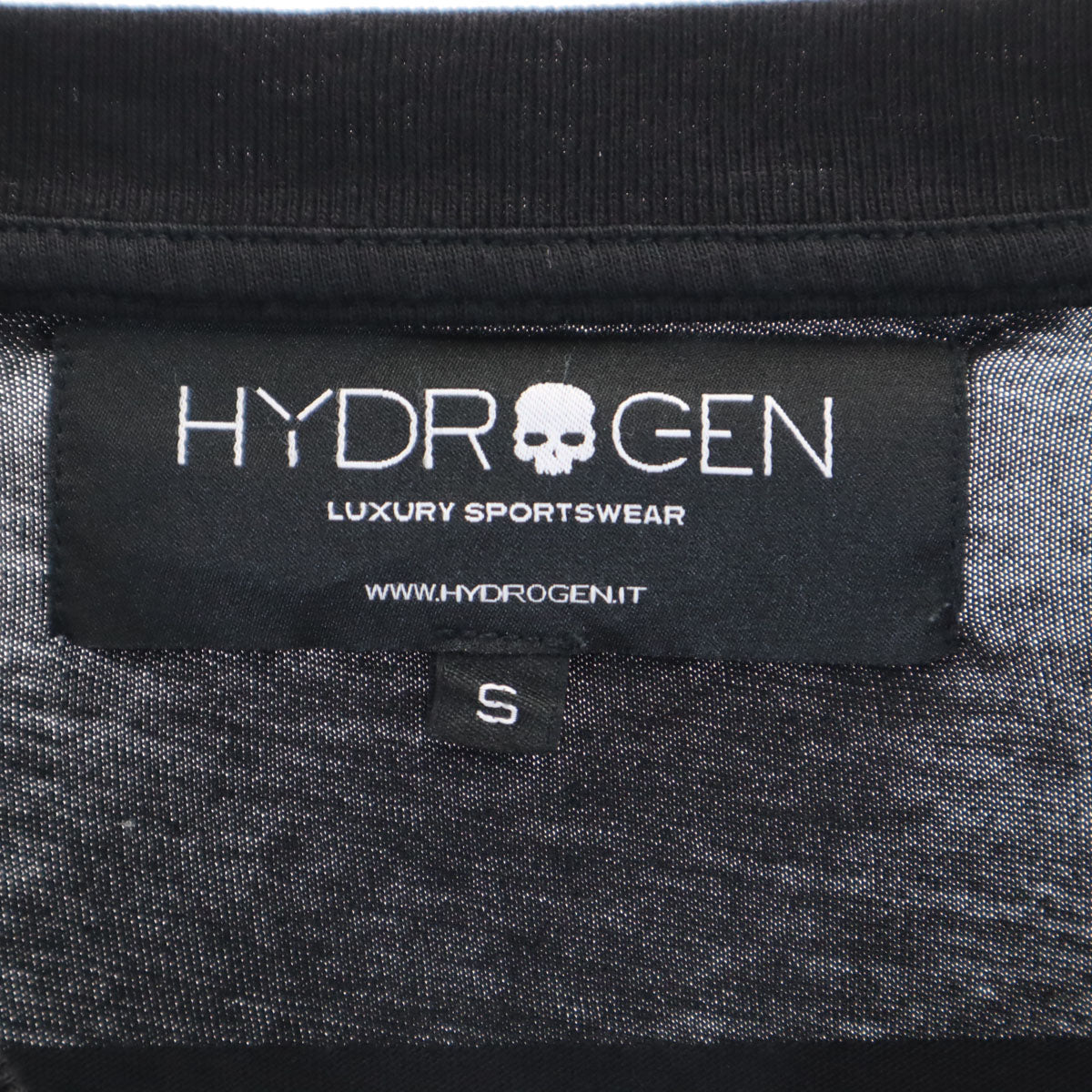 HYDROGEN ハイドロゲン イタリア製 バック 17 長袖 Tシャツ S ブラック ロンT メンズ