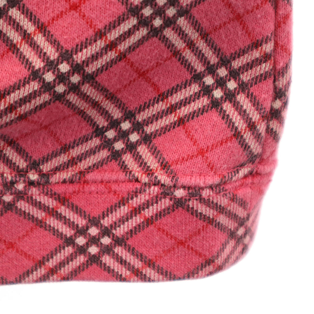 BURBERRY LONDON BLUE LABEL バーバリー ロンドン ブルーレーベル チェック柄 7分袖 クロップド丈 スウェット M レッドピンク 三陽商会 レディース