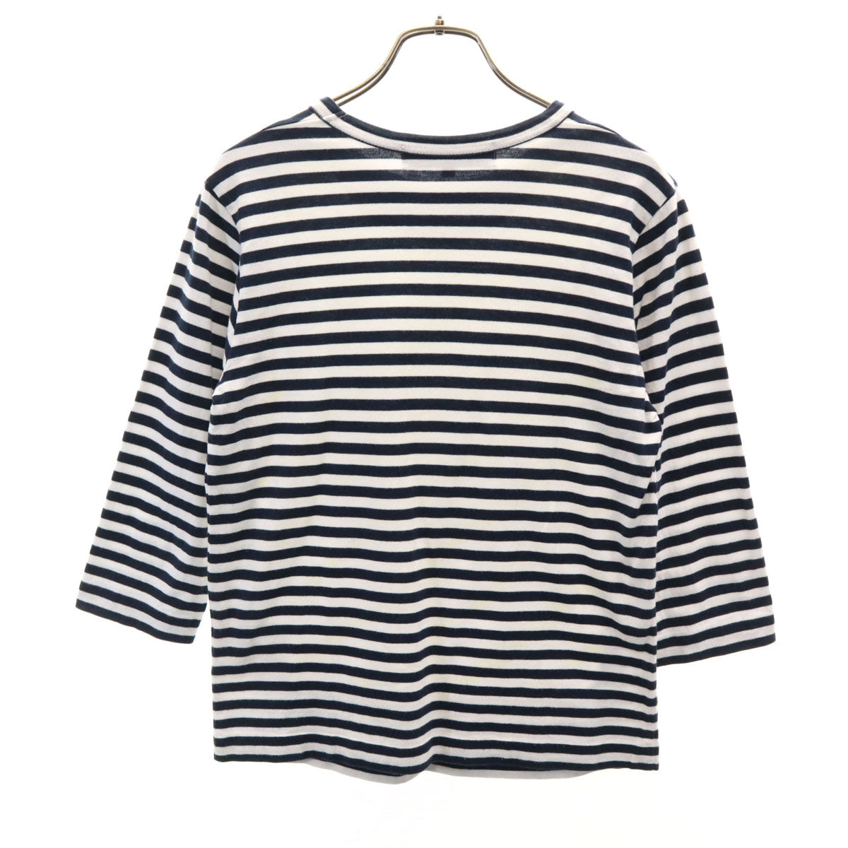 GOOD DESIGN SHOP COMME des GARCONS グッドデザインショップ コムデギャルソン 2015年 日本製 ボーダー柄 7分袖 Tシャツ M ホワイト レディース