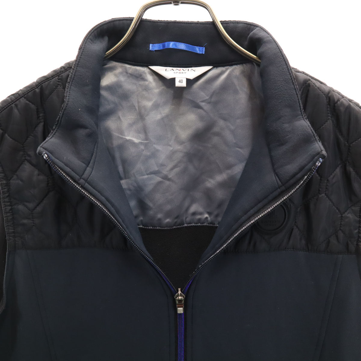 LANVIN SPORT ランバンスポール 日本製 ゴルフ ベスト 40 チャコールグレー メンズ