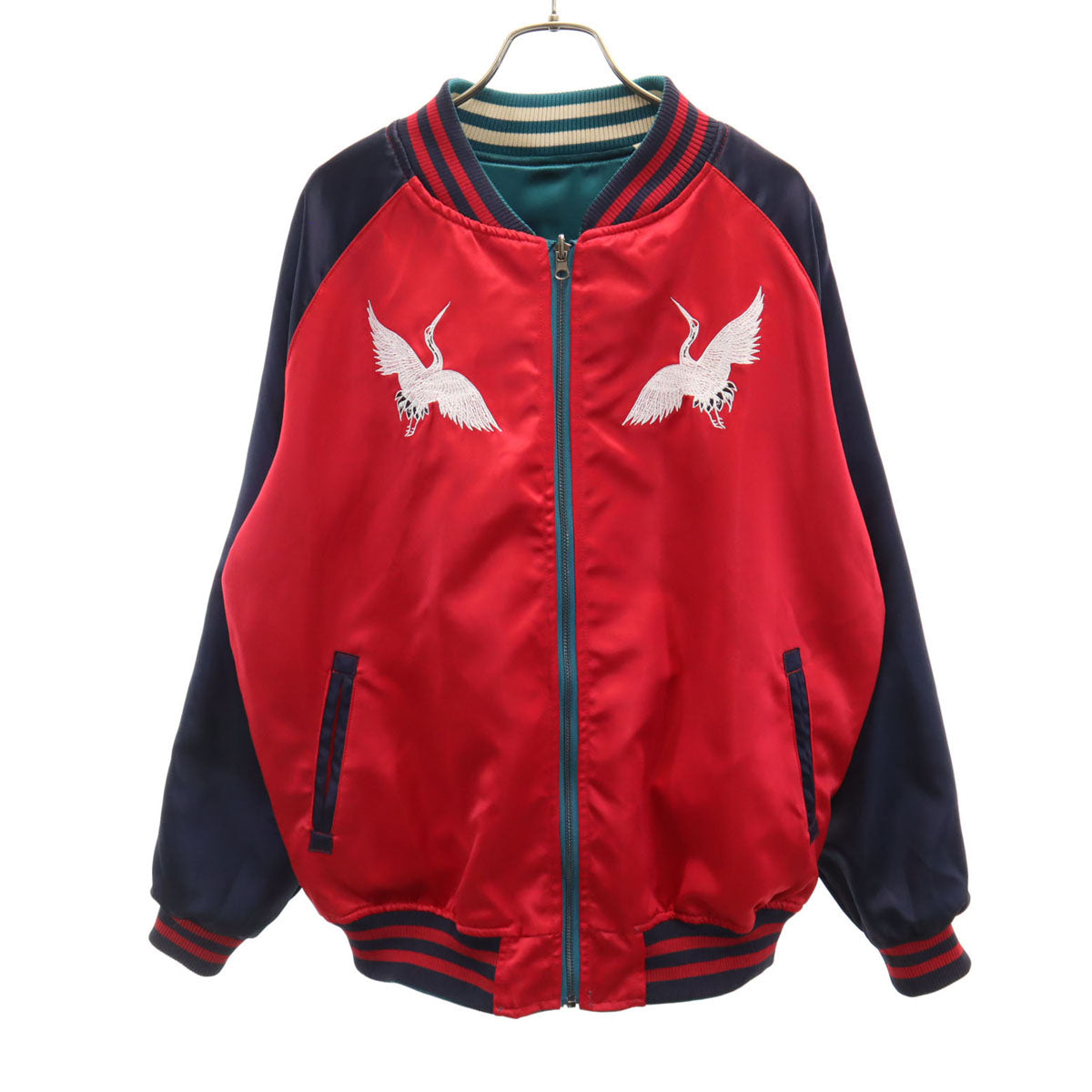 STRUGGLE FAMILY ストラグルファミリー U.S.NAVY リバーシブル スカジャン XL グリーン メンズ