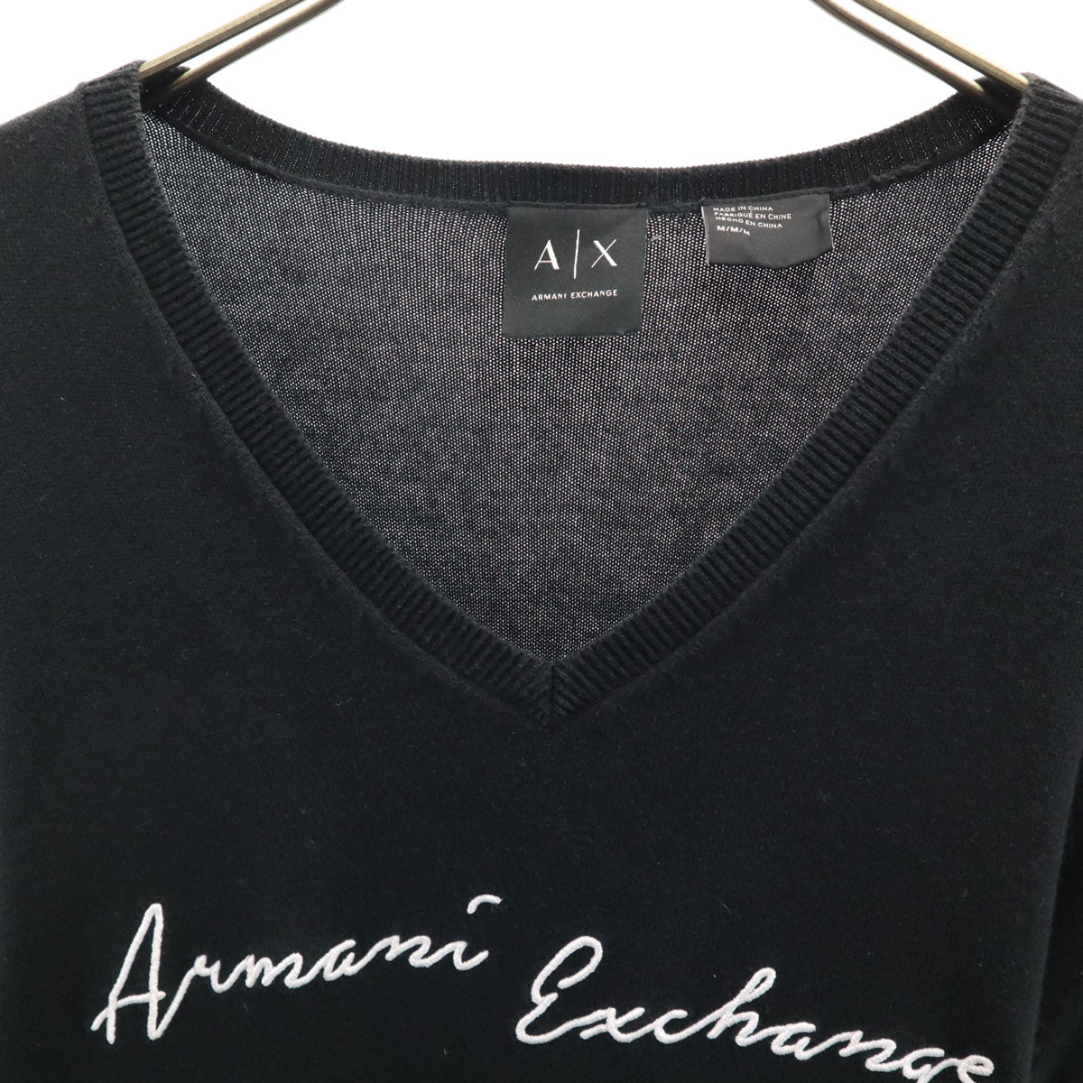 ARMANI EXCHANGE アルマーニエクスチェンジ 長袖 Vネック ニット M ブラック セーター メンズ