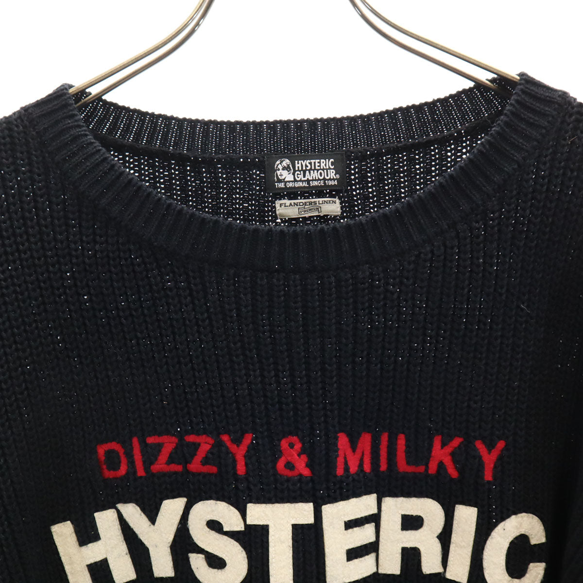 HYSTERIC GLAMOUR ヒステリックグラマー 長袖 ニット FREE ブラック セーター レディース