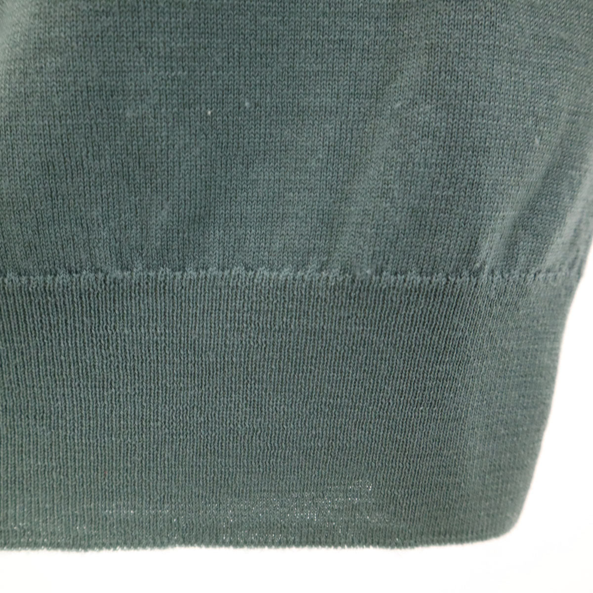 JOHN SMEDLEY ジョンスメドレー イングランド製 7分袖 ニットカーディガン S グリーングレー レディース
