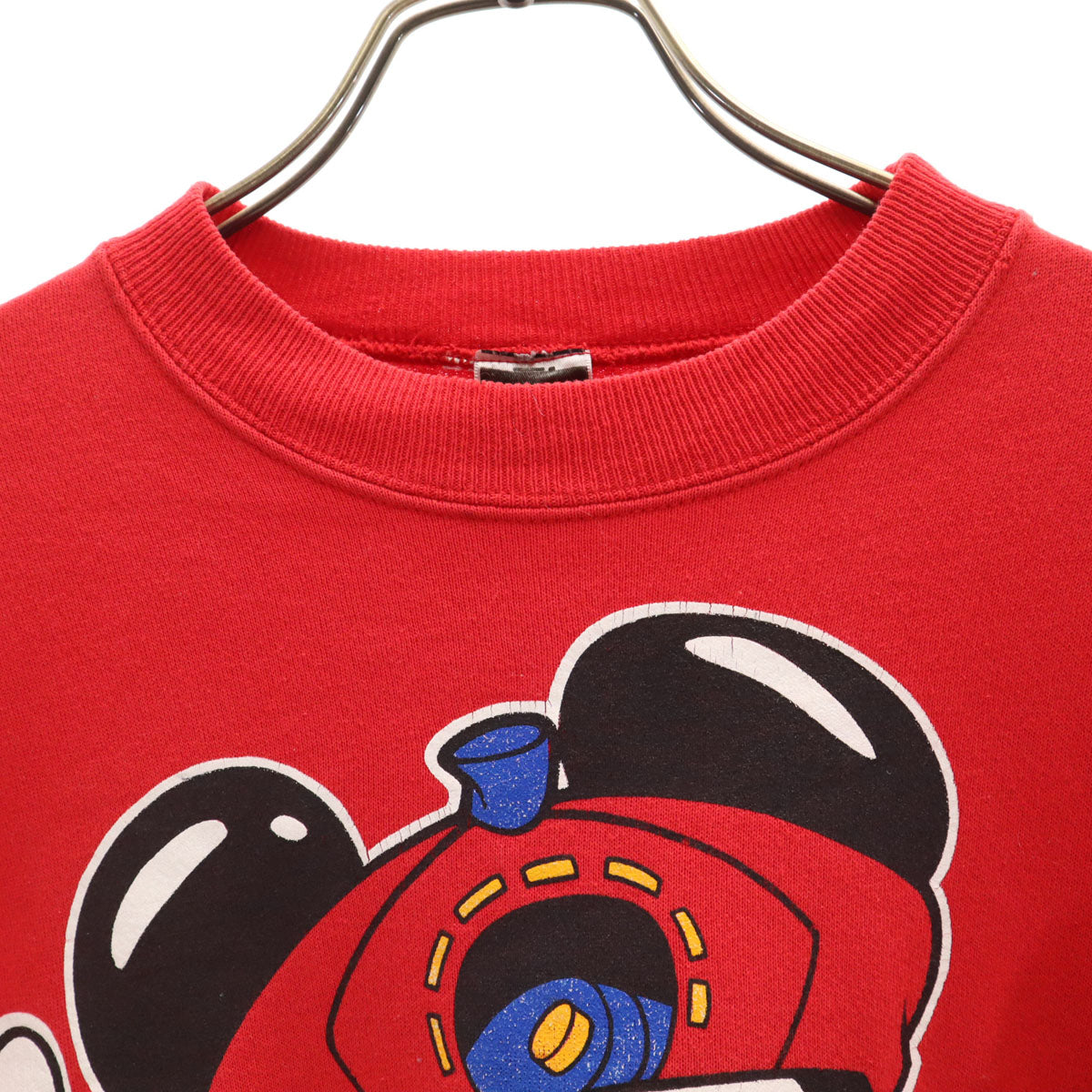MICKEY UNLIMITED ミッキーアンリミテッド 90s USA製 オールド ミッキーマウス 長袖 スウェット トレーナー レッド メンズ