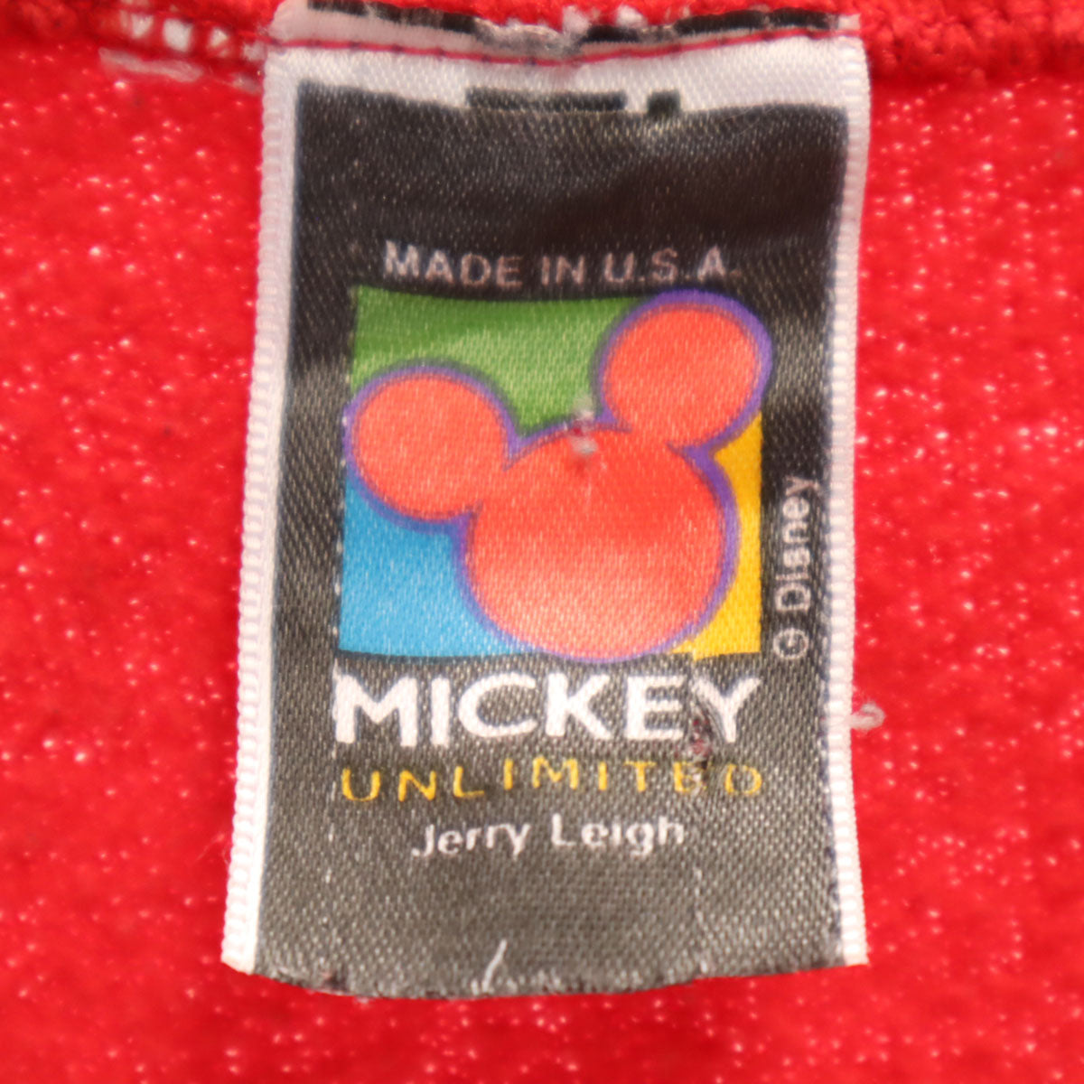 MICKEY UNLIMITED ミッキーアンリミテッド 90s USA製 オールド ミッキーマウス 長袖 スウェット トレーナー レッド メンズ