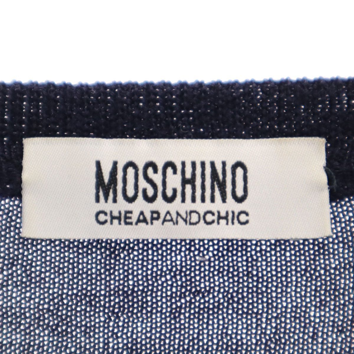MOSCHINO モスキーノ イタリア製 長袖 ニットカーディガン ブラック レディース