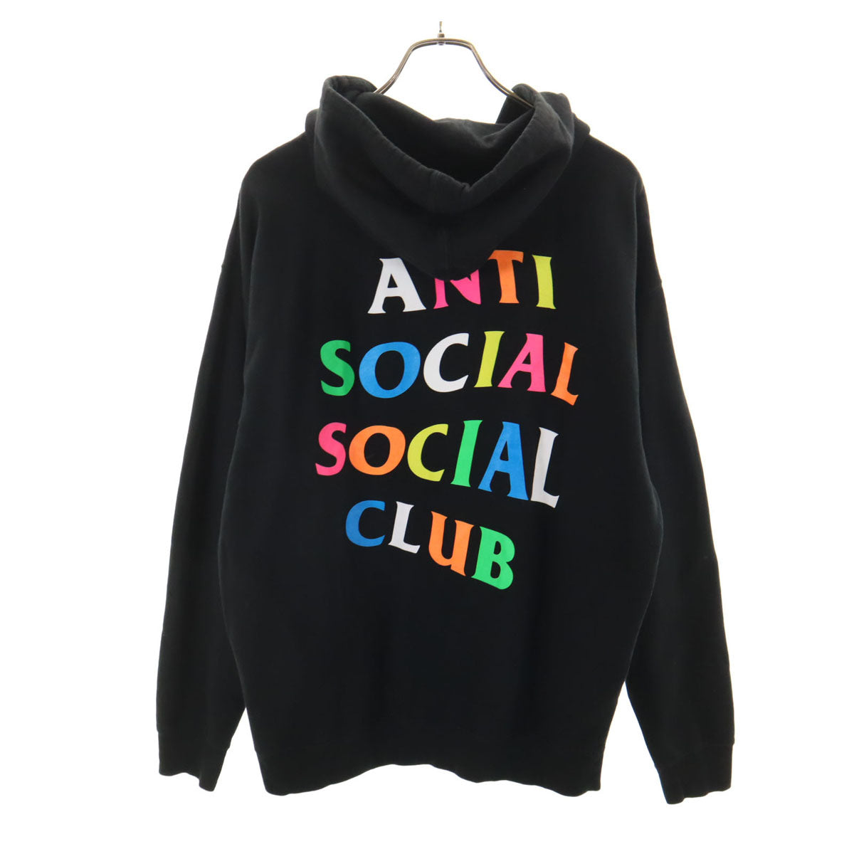 ANTI SOCIAL SOCIAL CLUB アンチソーシャルソーシャルクラブ バックロゴ 長袖 スウェット ジップパーカー L ブラック メンズ