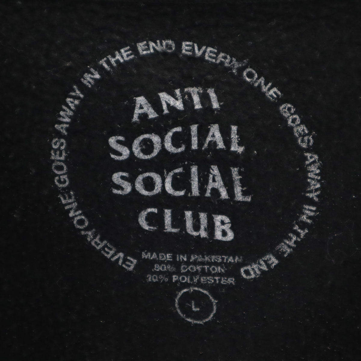 ANTI SOCIAL SOCIAL CLUB アンチソーシャルソーシャルクラブ バックロゴ 長袖 スウェット ジップパーカー L ブラック メンズ