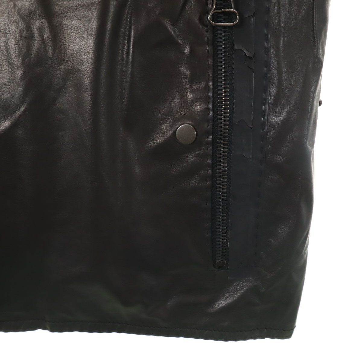 LANVIN ランバン イタリア製 カーフスキン レザー ベスト 44 ブラック メンズ