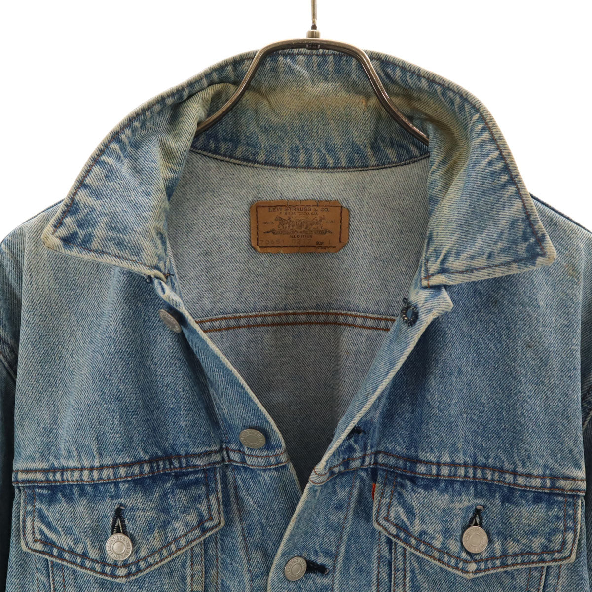 Levi's リーバイス 90s 70651-0217 オレンジタブ オールド デニムジャケット L ブルー ジャージ トラッカー メンズ