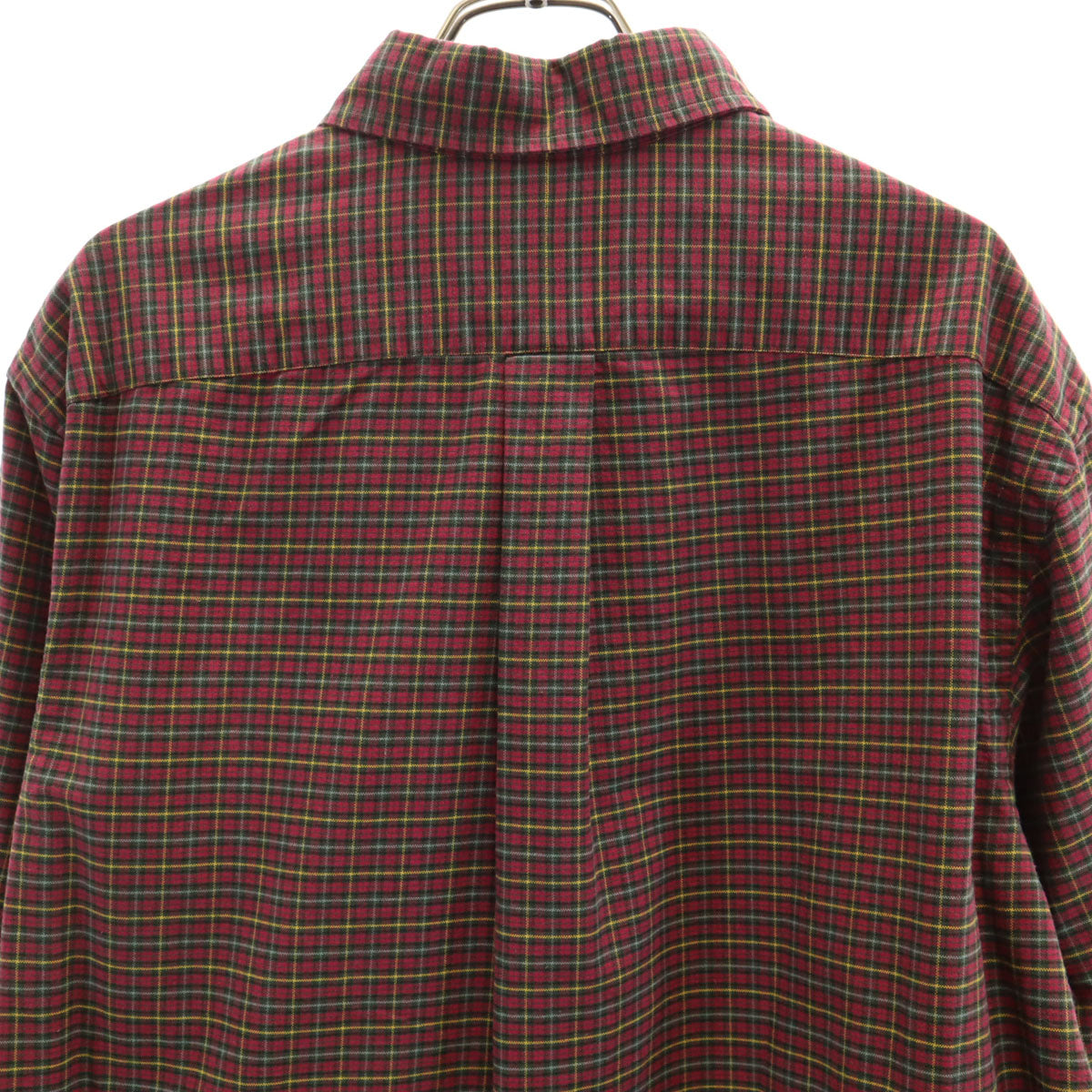 未使用 RALPH LAUREN ラルフローレン チェック柄 長袖 ボタンダウンシャツ L レッド系 メンズ