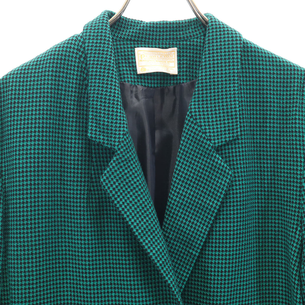 PENDLETON ペンドルトン 70s USA製 ヴィンテージ 総柄 テーラードジャケット 12 グリーン レディース