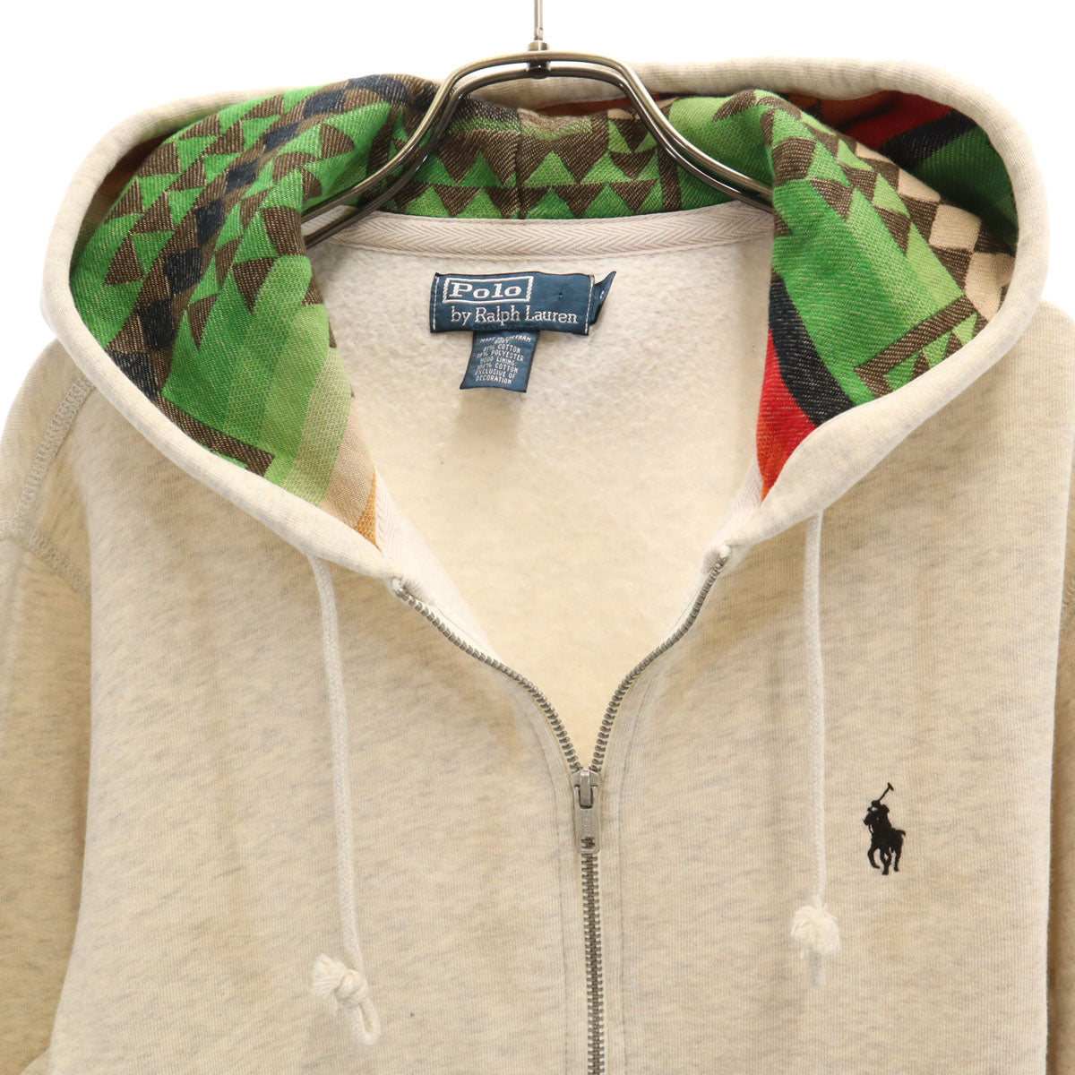 Polo by Ralph Lauren ポロバイラルフローレン 長袖 ジップパーカー S オフホワイト系 裏起毛 メンズ