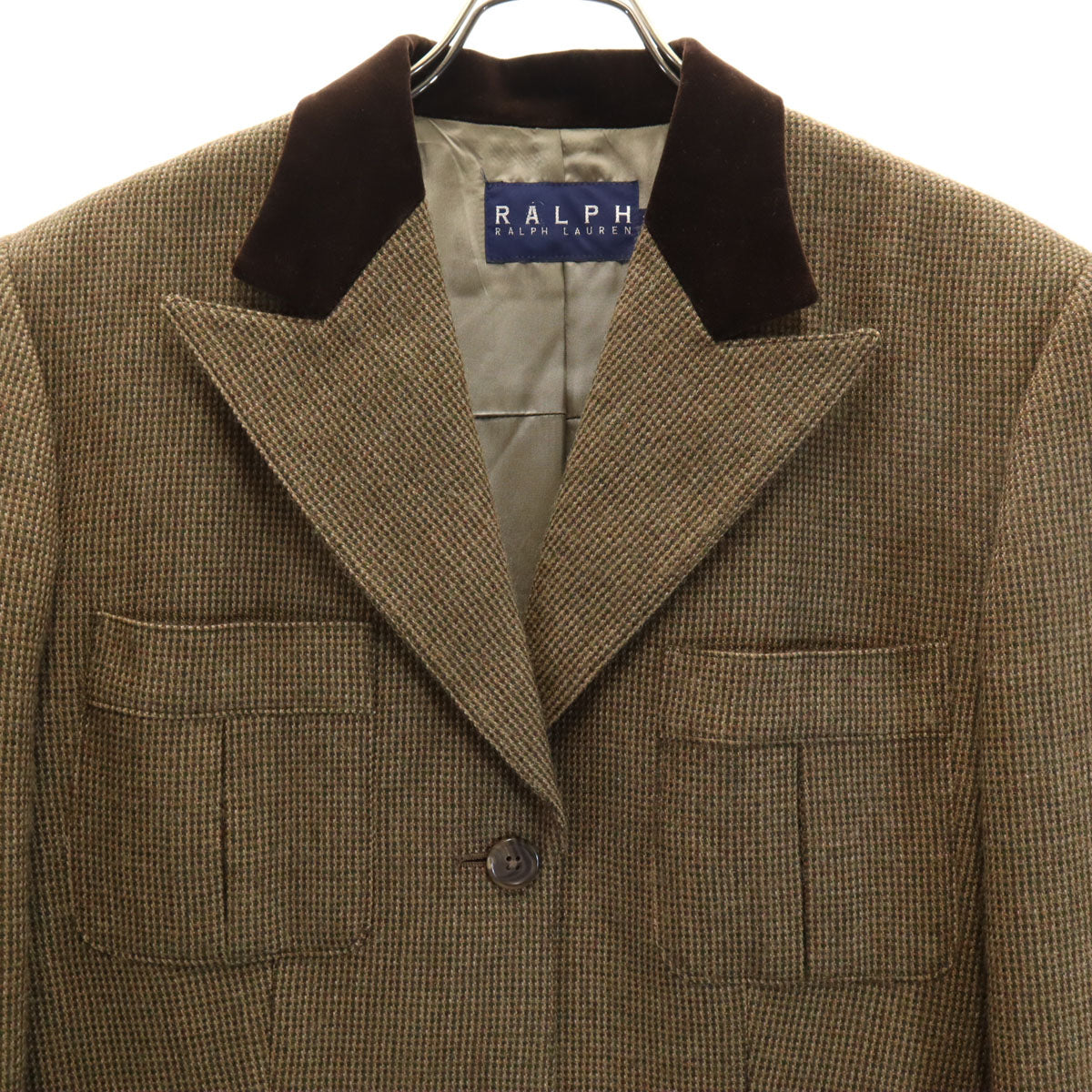 RALPH RALPH LAUREN ラルフラルフローレン 90s オールド ツイード スカートスーツ 上下 セットアップ 11 ブラウン レディース