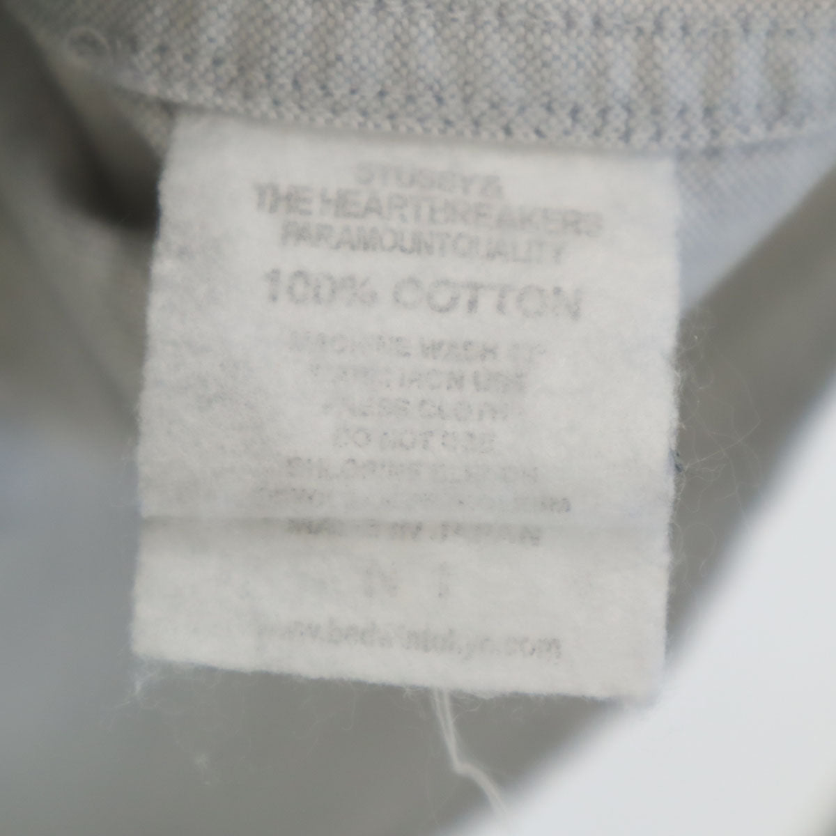 STUSSY ステューシー ザ ハートブレイカーズ コラボ 長袖 ボタンダウンシャツ 1 グレー x THE HEARTBREAKERS メンズ