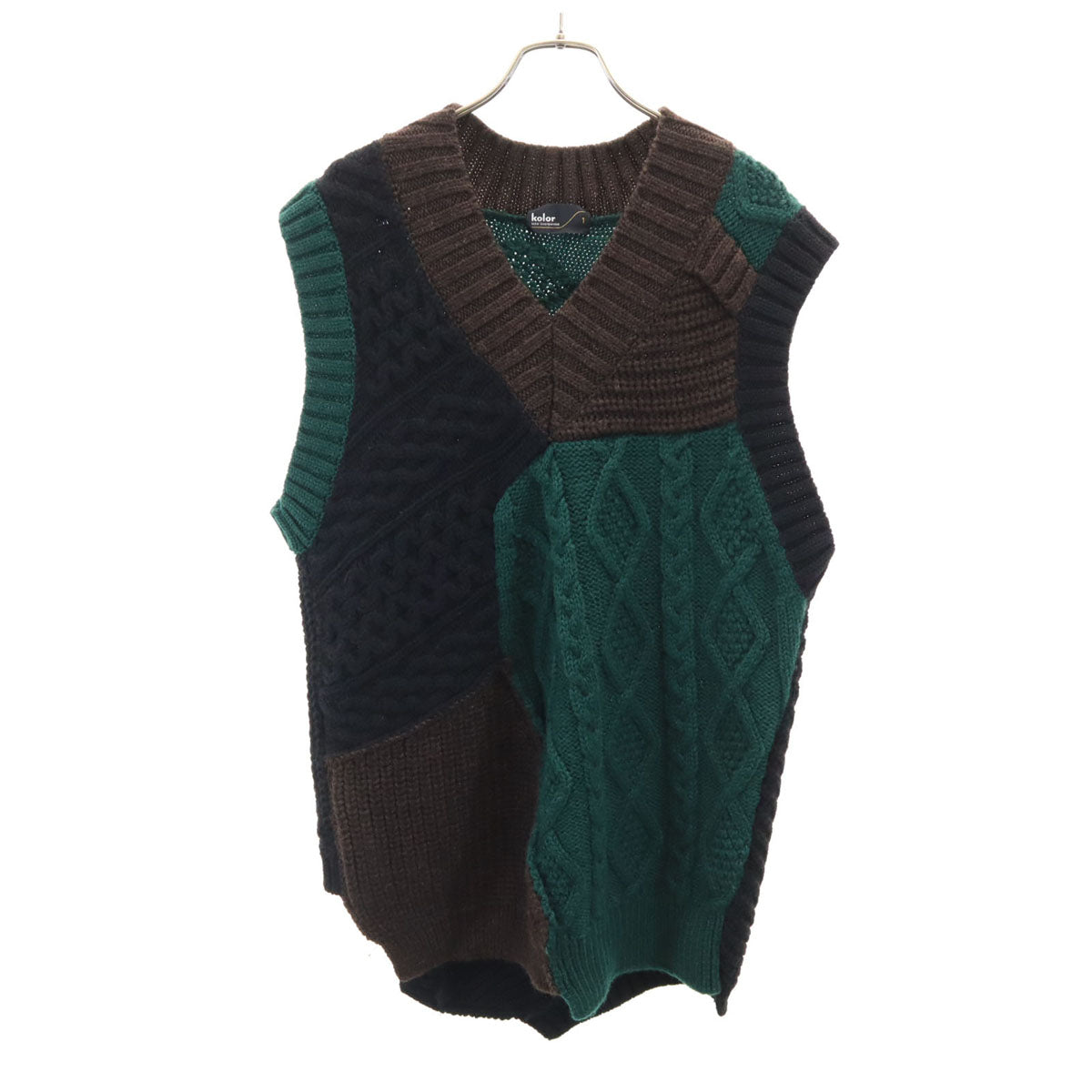 kolor カラー 18AW 18WCM-N02301 ベスト 1 グリーン メンズ