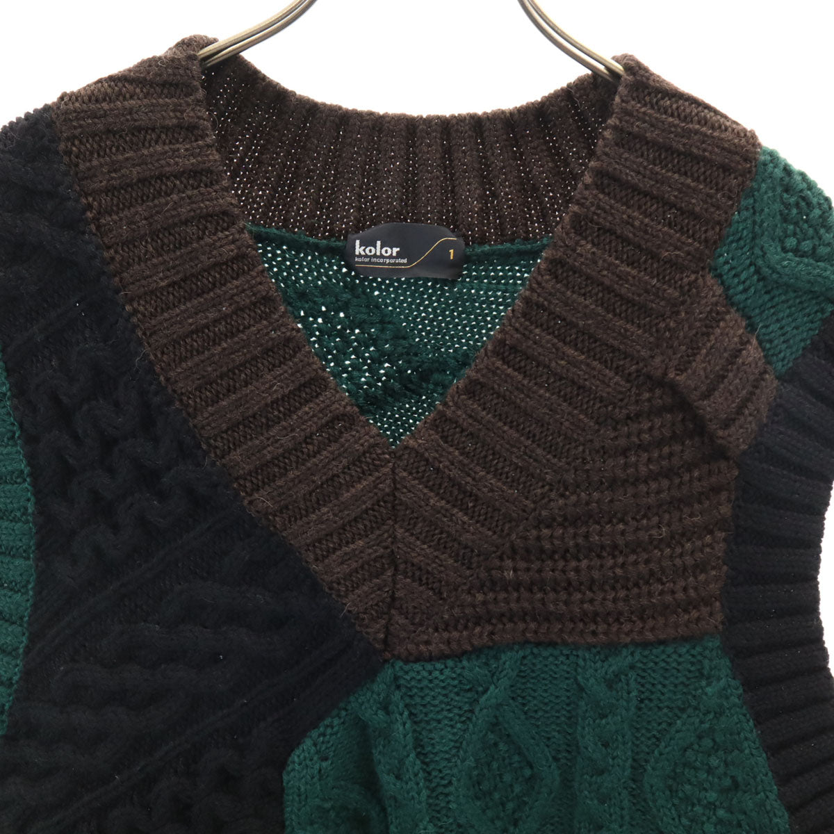 kolor カラー 18AW 18WCM-N02301 ベスト 1 グリーン メンズ